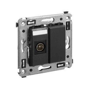 Розетка телевизионная одиночная TV 1-м СП Avanti Черный матовый DKC 4412503