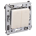 Выключатель 2-кл. 2мод. СП Avanti Ванильная дымка 16А IP20 беж. DKC 4405104