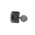 Розетка (колодка) одноместная каучук черная 2P+PE 250V 16А IP54 DYNEL