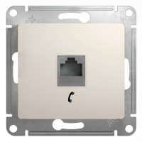 GLOSSA РОЗЕТКА телефонная RJ11, механизм, МОЛОЧНЫЙ GSL000981T