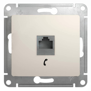 GLOSSA РОЗЕТКА телефонная RJ11, механизм, МОЛОЧНЫЙ GSL000981T