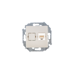 Розетка компьютерная RJ45 Simon SIMON 15, скрытый монтаж, шампань, 1591598-034