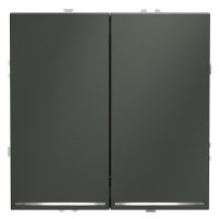 Выключатель встраиваемый VOLTUM S70 двухклавишный с подсветкой 10А, (титан)