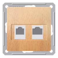 Розетка телефонная компьютерная RJ11RJ45 Schneider Electric W59, скрытый монтаж, бук, RSI-251TK5E-8-86
