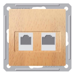 Розетка телефонная компьютерная RJ11RJ45 Schneider Electric W59, скрытый монтаж, бук, RSI-251TK5E-8-86