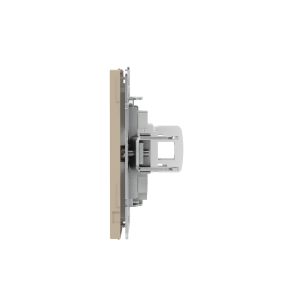 Компьютерная розетка RJ-45 без шторки, кат.6А одинарная,KANT, ванильный марципан
