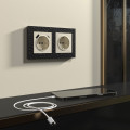 W1171703/ Розетка с заземлением, шторками и USB тип A+C (слоновая кость)