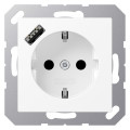 Розетка с USB Jung A 500, скрытый монтаж, с заземлением, белый матовый, A1520-18AWWM