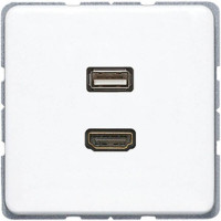 Розетка HDMI+USB Jung CD 500, скрытый монтаж, белый, MACD1163WW