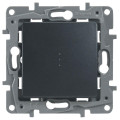 Переключатель 1-кл. СП Etika Plus 10А IP20 250В 10AX с подсветкой безвинтов. зажимы механизм антрацит Leg 672615
