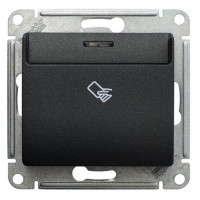 GLOSSA ВЫКЛЮЧАТЕЛЬ карточный с подсветкой, 10А, без задержки отключения, механизм, АНТРАЦИТ GSL000769
