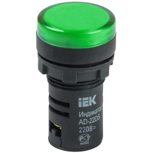Лампа светосигнальная AD22DS d22мм 230В AC зел. KARAT IEK BLS10-ADDS-230-K06