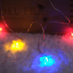 Гирлянда светодиодная Звездочки 1.5м 10LED мультиколор 0.1Вт IP20 провод ПВХ прозр. элементы питания 2хAA (не в компл.) Neon-Night 303-090