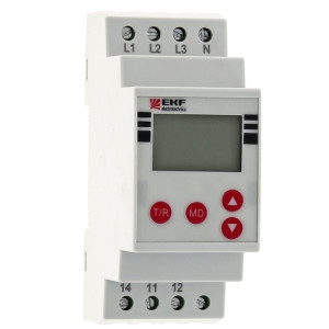 Реле контроля фаз с LCD дисплеем RKF-2S (с нейтралью) EKF rkf-2s