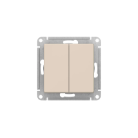 GLOSSA 2-клавишный ПЕРЕКЛЮЧАТЕЛЬ, сх.66, 10АХ, мех., быстрозажим. клем., БЕЖЕВЫЙ GSL000265S