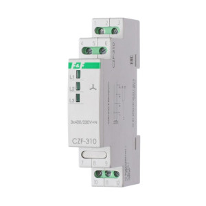 Реле контроля фаз CZF-310 (1 модуль; монтаж на DIN-рейке; 3х400/230+N 8А 1NO/NC IP20) F&F EA04.001.005