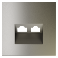 Накладка для розетки компьютерной двойной RJ45+RJ45 кат.6, S70 (шелк)