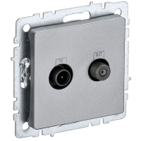 BRITE Розетка двойная TV+SAT РТВ/РСп12-БрА алюминий IEK