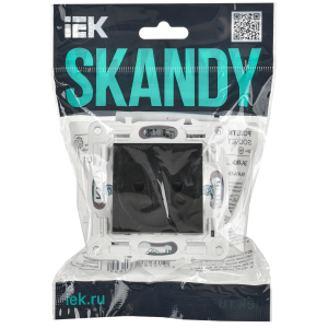 SKANDY Розетка без заземления с защитными шторками 10А SK-R01Bl черный IEK