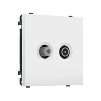 MS133310 Комплект механизма розетки TV оконечной + SAT SIGMA Белый матовый 5-862MHz 3.5dB/950-2150MHz 3.8dB QUANT PRO (SP1333, PR217)