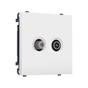MS133310 Комплект механизма розетки TV оконечной + SAT SIGMA Белый матовый 5-862MHz 3.5dB/950-2150MHz 3.8dB QUANT PRO (SP1333, PR217)