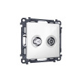 MA113310 Комплект механизма розетки TV оконечной  SAT 5-862MHz 3.5dB950-2150MHz 3.5dB ALFA Белый глянец QUANT AP1133, VM217 AMBRELLA VOLT