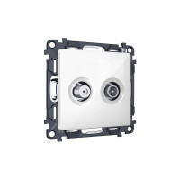 MA113310 Комплект механизма розетки TV оконечной  SAT 5-862MHz 3.5dB950-2150MHz 3.5dB ALFA Белый глянец QUANT AP1133, VM217 AMBRELLA VOLT