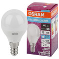 Лампа светодиодная LED Antibacterial P 5.5Вт шар матовая 6500К холод. бел. E14 470лм 220-240В угол пучка 200град. бактерицидн. покрыт. замена 50Вт OSRAM 4058075561533