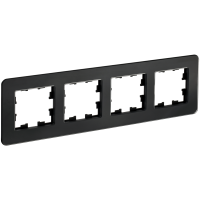 BRITE Рамка 4-местная РУ-4-2-Бр стекло черный RE IEK