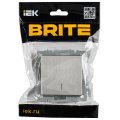 BRITE Выключатель 1-клавишный проходной с индикацией 10А ВС10-1-7-БрГН металл хром/никель IEK