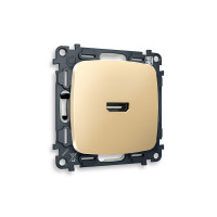 MO614010 Комплект механизма розетки HDMI 2.0 OMEGA Шампань 40V500mA 2.0GHz 5-18Gbits QUANT OP6140, VM222 AMBRELLA VOLT