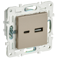 SKANDY Розетка USB A+C 3,1А SK-R14Sh шампань IEK