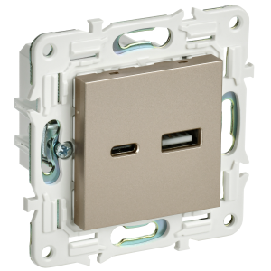 SKANDY Розетка USB A+C 3,1А SK-R14Sh шампань IEK