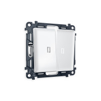 MA124035 Комплект механизма 2-кл проходного выключателя с подсветкой 5600K ALFA Белый матовый QUANT AP1240, VM120, G25W AMBRELLA VOLT