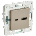 SKANDY Розетка USB A+C 18Вт SK-R13Sh шампань IEK