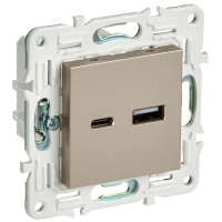 SKANDY Розетка USB A+C 18Вт SK-R13Sh шампань IEK