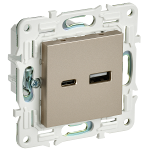 SKANDY Розетка USB A+C 18Вт SK-R13Sh шампань IEK