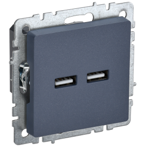BRITE Розетка USB A+A 5В 3,1А РЮ10-1-БрМ маренго IEK