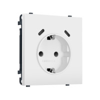 MS130510 Комплект механизма электрической розетки SIGMA Белый матовый 2USB СC 20W быст. зар. сз сш 16A-250V QUANT PRO SP1305, PR165