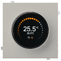 Термостат RIKETT для теплых полов с круглым дисплеем, лен (32233 LN)
