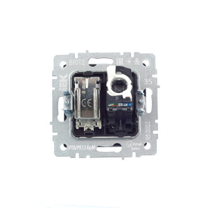 BRITE Розетка двойная TV+RJ45 кат.5E РТВ/РК12-БрМ маренго IEK