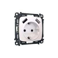 MO209010 Комплект механизма электрической розетки OMEGA Жемчуг 2USB AA 18W быстрая зарядка сз QUANT OP2090, VM155 AMBRELLA VOLT