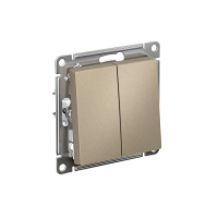 ATLASDESIGN 2-клавишный ВЫКЛЮЧАТЕЛЬ, сх.5, 10АХ, мех., быстрозажим. клем., ШАМПАНЬ ATN000551S