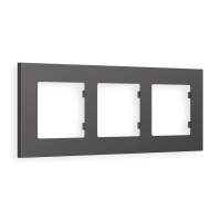 AF250653 Рамка ALFA Qubi Антрацит серый 3-ая AMBRELLA VOLT