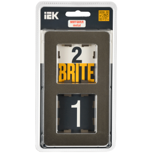 BRITE Рамка 2-местная РУ-2-1-Бр металл латунь RE IEK