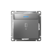 ATLASDESIGN ВЫКЛЮЧАТЕЛЬ карточный с подсветкой, 10А, без задержки отключения, механизм, СТАЛЬ ATN000914