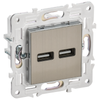 SKANDY Розетка USB A+A 3,1А SK-R15N металл никель IEK