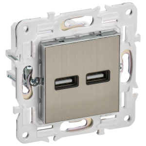 SKANDY Розетка USB A+A 3,1А SK-R15N металл никель IEK