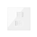 Simon 100 Белый глянец Кит 1 пост, фронт. Накладка на 2 розетки RJ45
