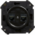 Розетка RJ45 информационная + накладка, черный, Шедель Bironi B3-302-23